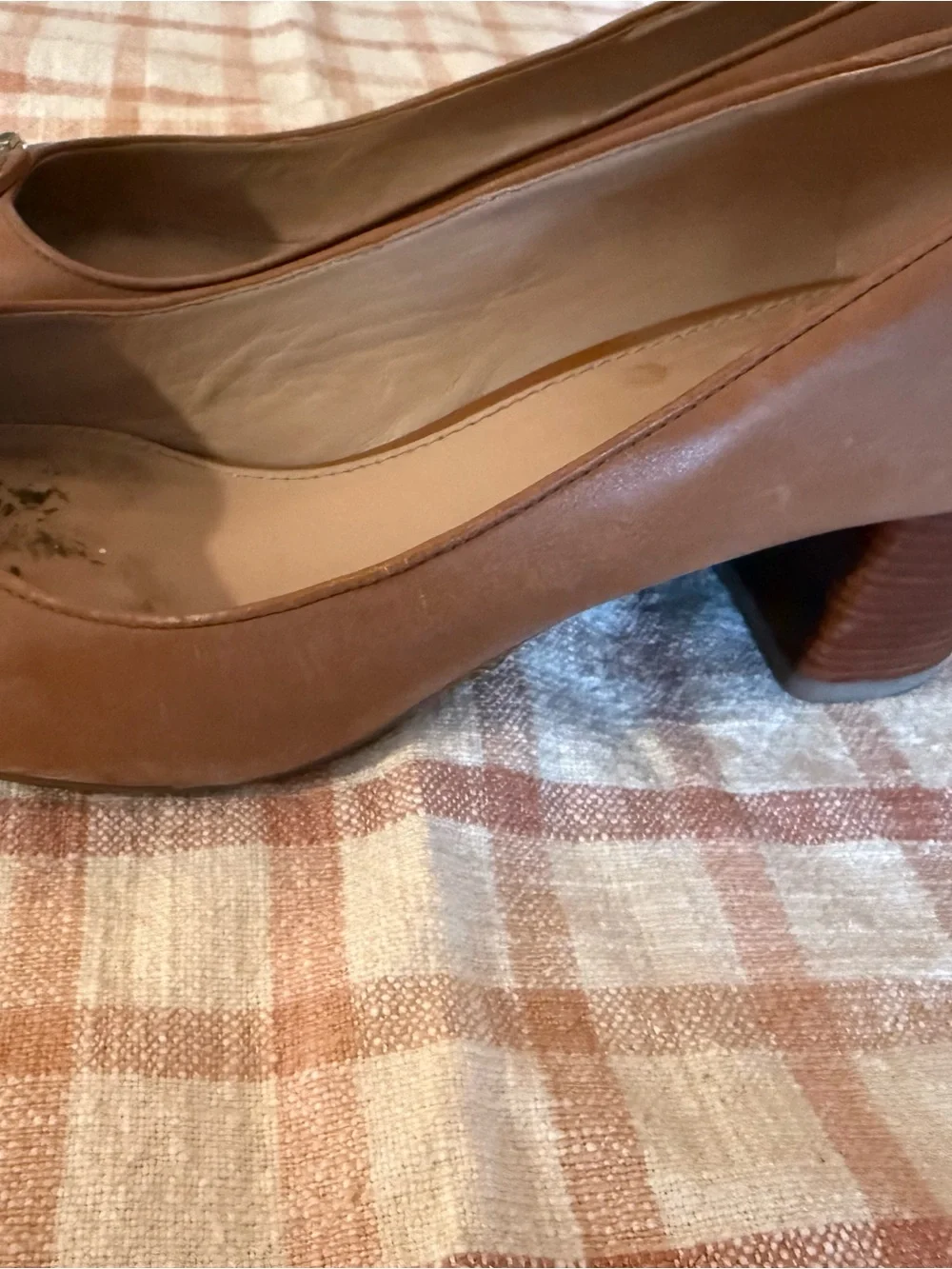 Tory Burch Tan Leather Heeled loafers